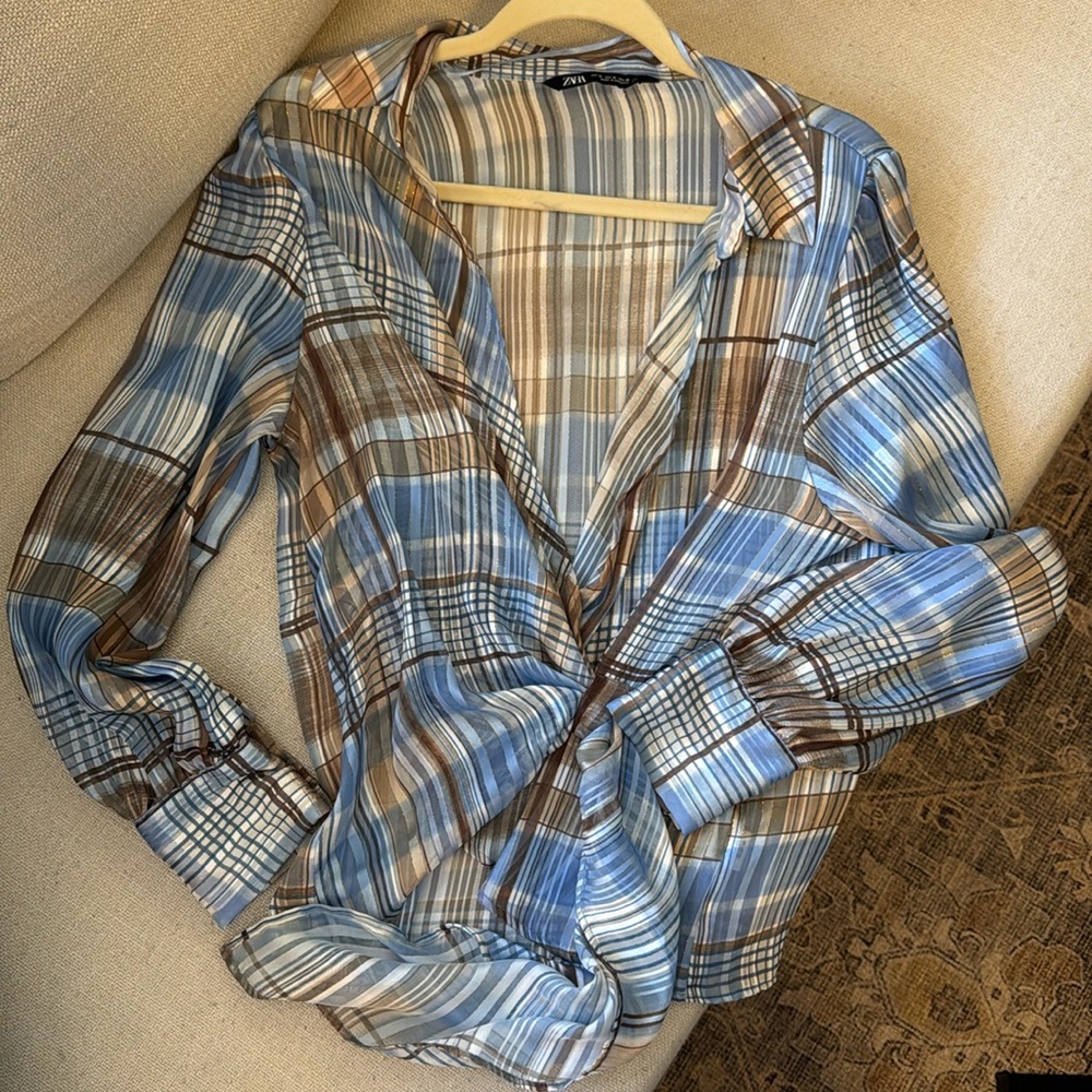 Zara plaid top